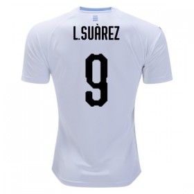 Camisolas de Futebol Uruguai L.Suarez 9 Equipamento Alternativa Copa do Mundo 2018 Manga Curta